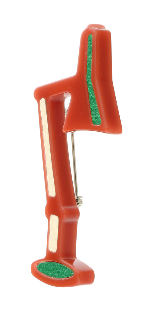 Prada Red Resin  Retro Lamp Brooch Pin-one size