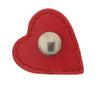 Prada Red Leather Signature Heart Brooch Pin-one size