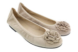 Daniela Fargion Taupe Suede Camelia Toe Flat Suede Ballerina Shoes-9