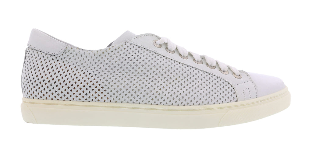 DANIELA FARGION White Perforated Suede Low Top Sneakers-
