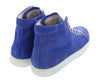 DANIELA FARGION Blue Leather High Top Perforated Leather Sneakers-