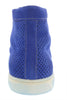DANIELA FARGION Blue Leather High Top Perforated Leather Sneakers-