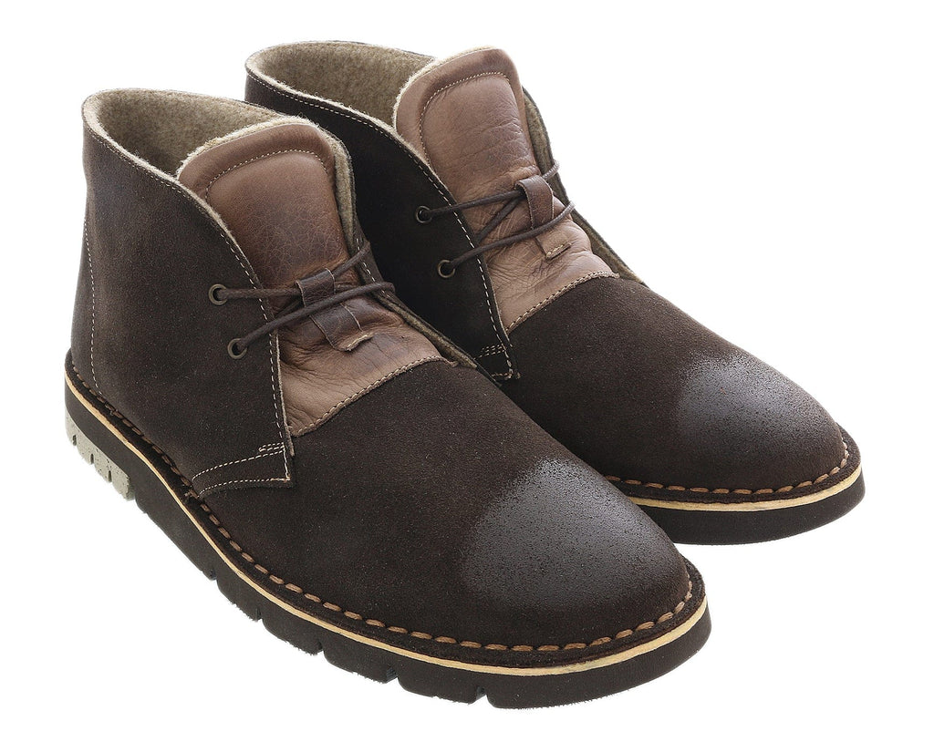 DANIELA FARGION Dark Brown Leather Suede Ankle Boots-10