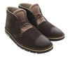 DANIELA FARGION Dark Brown Leather Suede Ankle Boots-