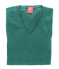 Piacenza Pure Cashmere Soft Forest Green V-neck Long Sleeve Sweater