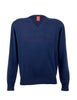 Piacenza Pure Cashmere Soft Blue V-neck Long Sleeve Sweater-XS