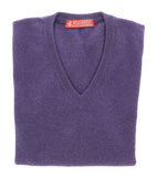 Piacenza Pure Cashmere Soft Purple V-neck Long Sleeve Sweater