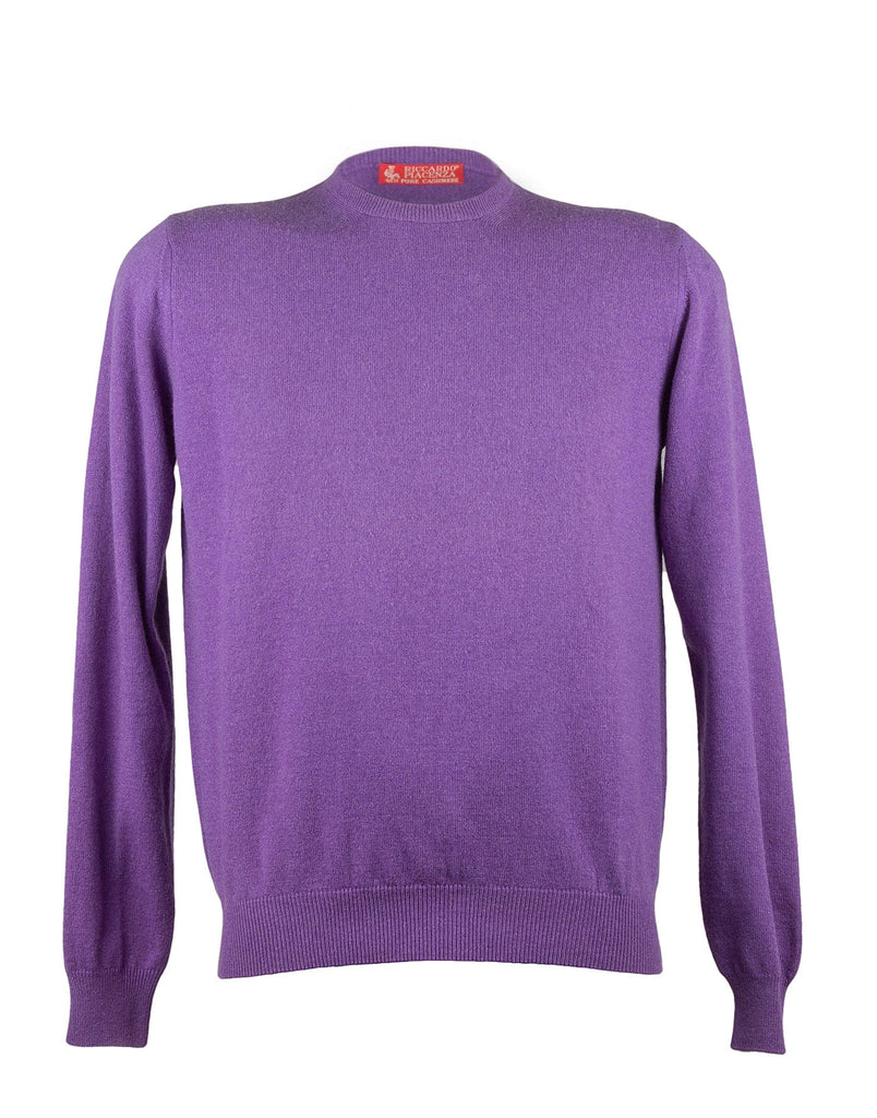 Piacenza Pure Cashmere Soft Purple Crewneck Long Sleeve Sweater-S