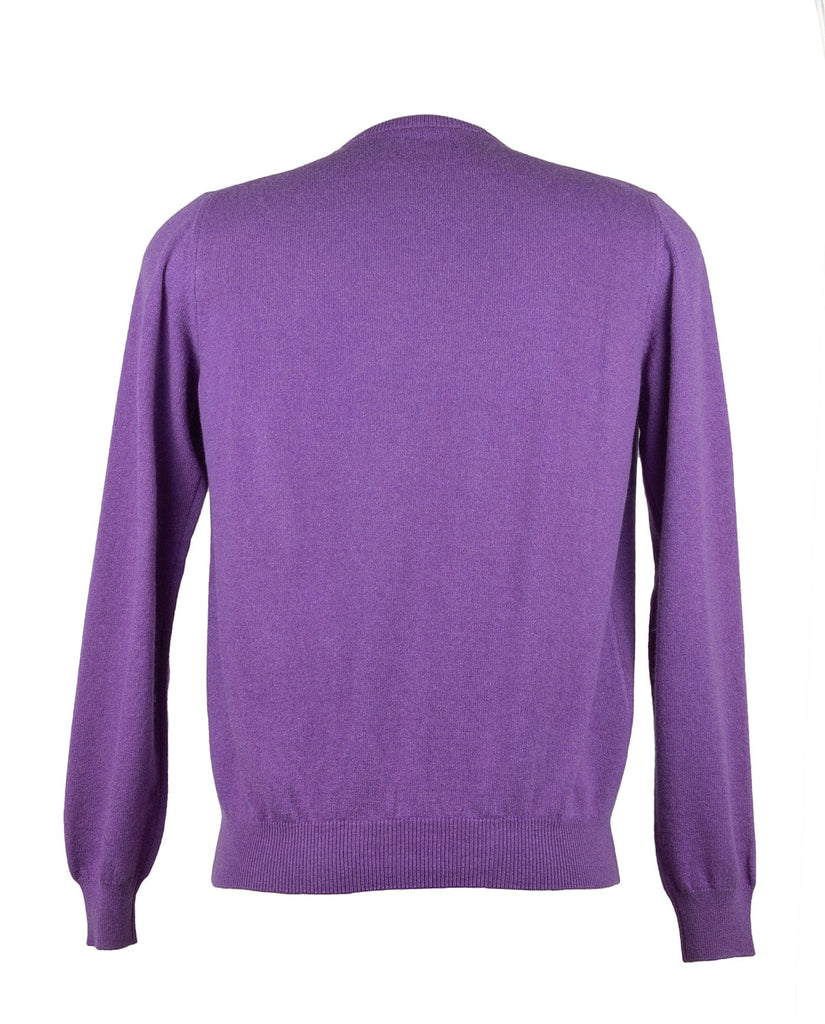 Piacenza Pure Cashmere Soft Purple Crewneck Long Sleeve Sweater