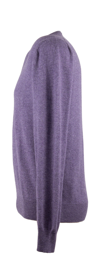 Piacenza Pure Cashmere Soft Light Purple V-neck Long Sleeve Sweater