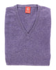 Piacenza Pure Cashmere Soft Light Purple V-neck Long Sleeve Sweater