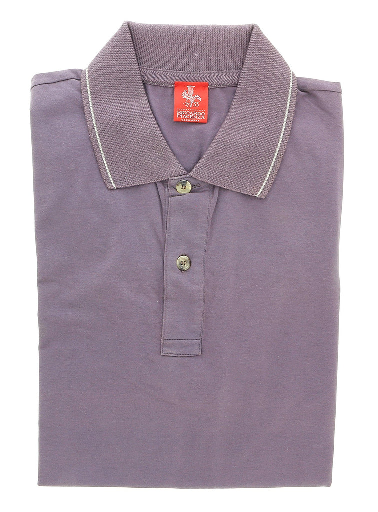 Piacenza Pure Cotton Soft Mauve Short  Sleeve Polo Shirt
