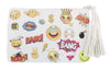 Daniela Fargion White Emogi Print Pop Art Pouch Clutch