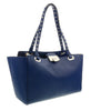 Daniela Fargion Electric Blue Leather Studded Handle Medium Shopper Tote Bag