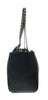 Daniela Fargion Black  Leather Studded Handle Medium Shopper Tote Bag