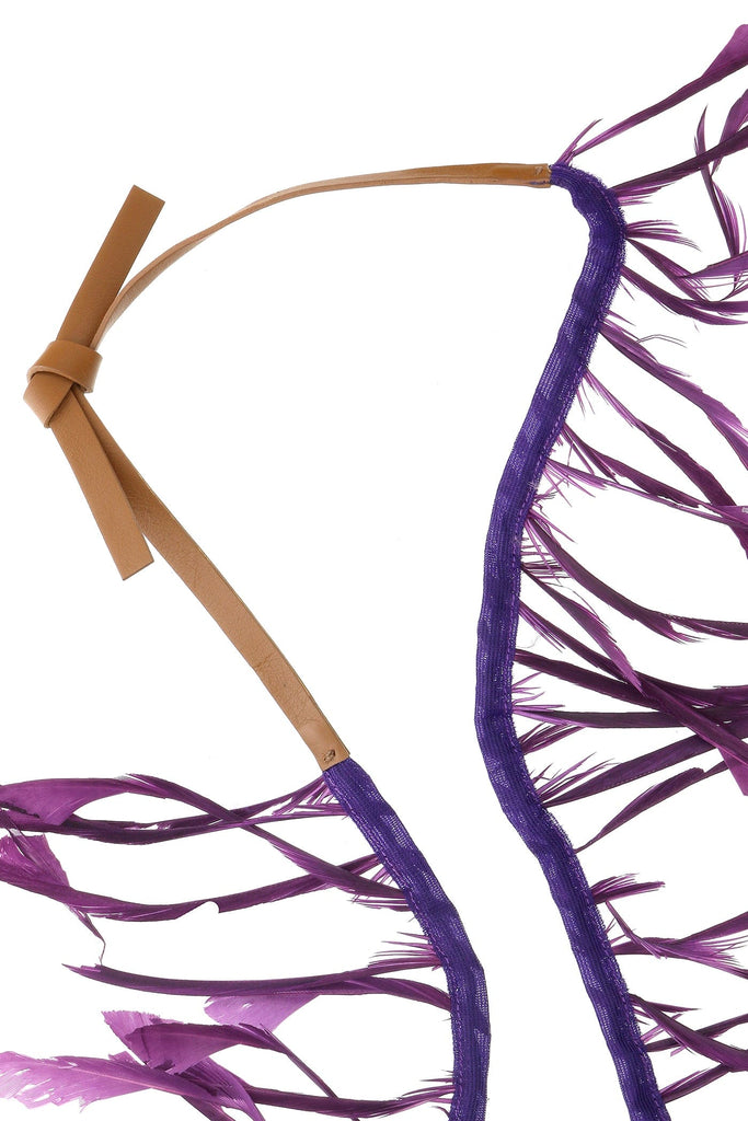 Miu Miu Anemone Feather Tie On Choker-One Size