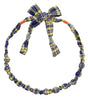 Miu Miu Blue Yellow Plaid Bead Statement Necklace-One Size