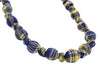 Miu Miu Blue Yellow Plaid Bead Statement Necklace-One Size