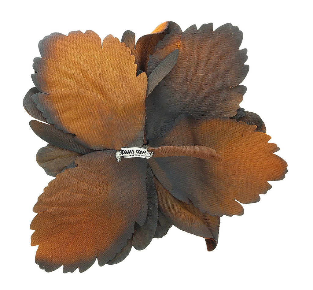 Miu Miu Copper Floral Applique Brooch Pin-One Size
