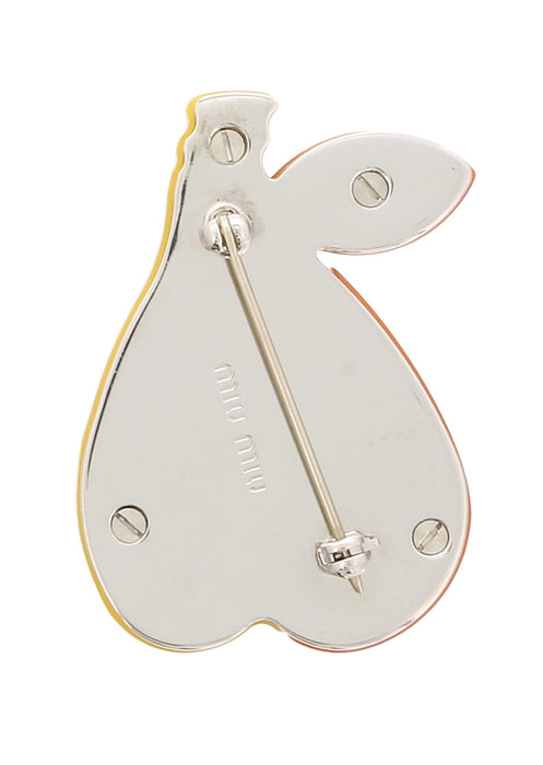 Miu Miu Yellow Orange Resin Pear Brooch Pin-One Size
