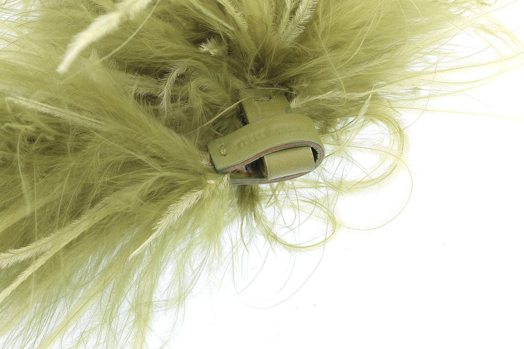 Miu Miu Sage Faux Feather Collar Necklace-One Size