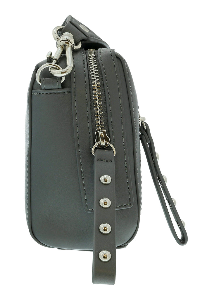 Love Moschino Grey Stiched Signature Small Crossbody Bag