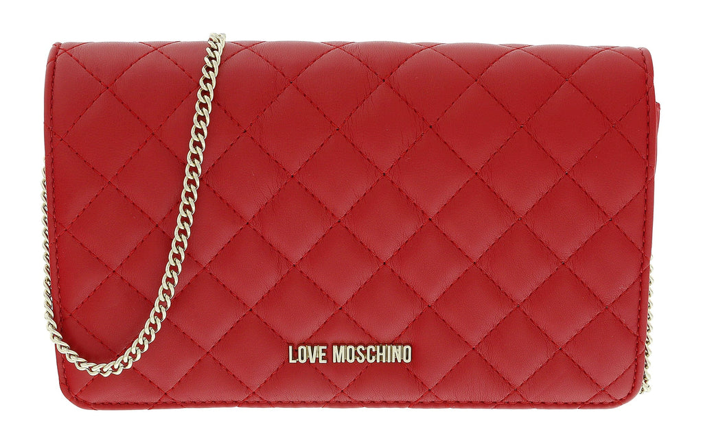 Love Moschino Red Quilted Classic Clutch Small Shoulder Bag