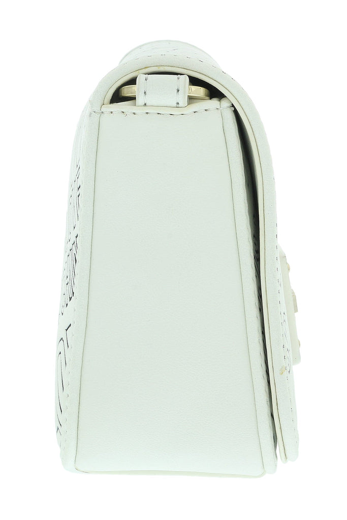 Love Moschino White/Black Signature Embossed Small Shoulder Bag