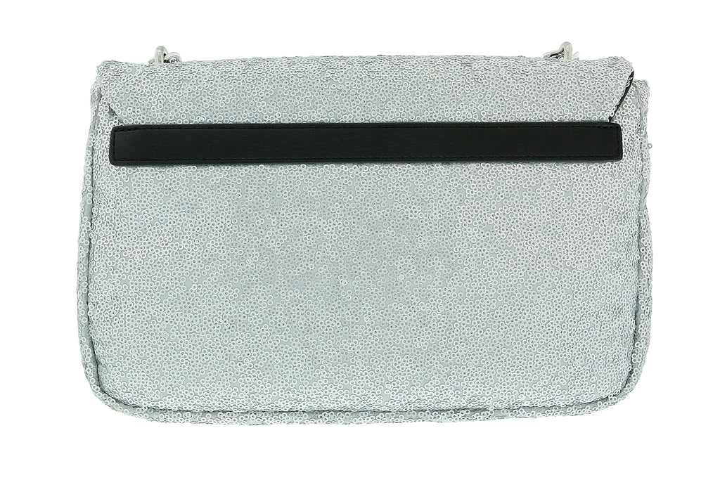 Love Moschino Silver Sequin Classic Medium Shoulder Bag