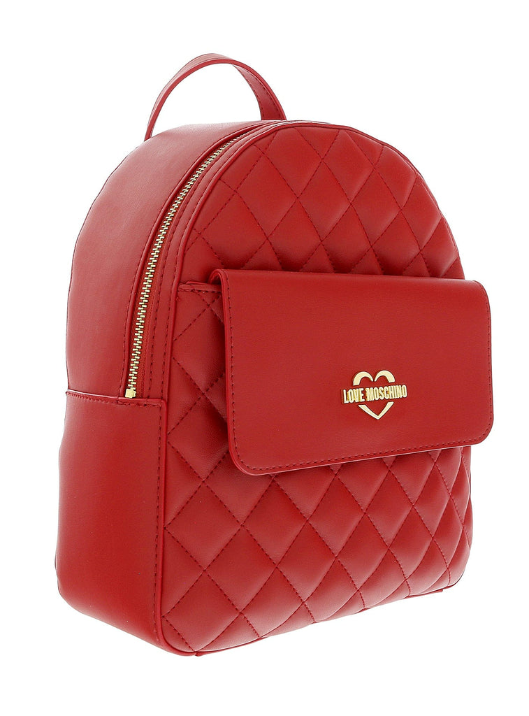 Love Moschino Grey Quilted Classic Medium Backpack