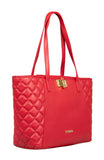Love Moschino Red Quilted Classic Large Shopper Tote Bag