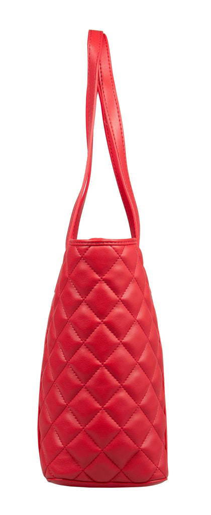 Love Moschino Red Quilted Classic Large Shopper Tote Bag