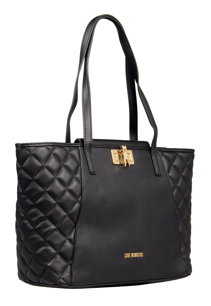 Love Moschino Black Quilted Classic Large Shopper Tote Bag