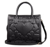 Love Moschino Black Heart Mesh Structured Medium Shoulder Bag