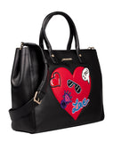 Love Moschino Black Heart Embossed Shopper Tote Bag
