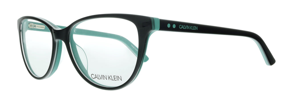 Calvin Klein  Black/Teal Cat Eye Eyeglasses