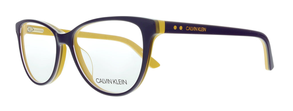 Calvin Klein  Dark Purple/Maize Cat Eye Eyeglasses