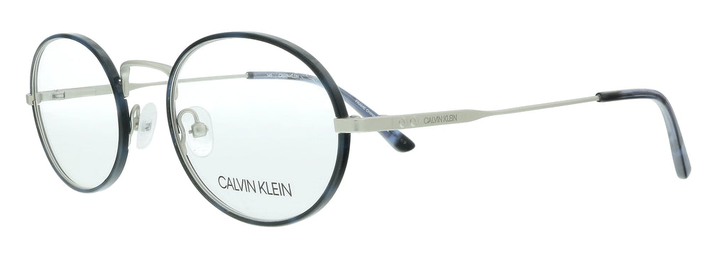 Calvin Klein  Navy Tortoise Oval Eyeglasses