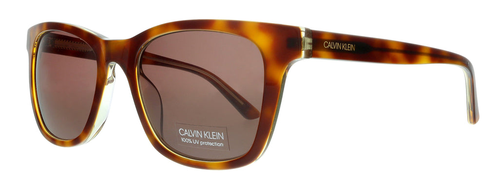 Calvin Klein  Tortoise/Crystal Yellow Square Sunglasses