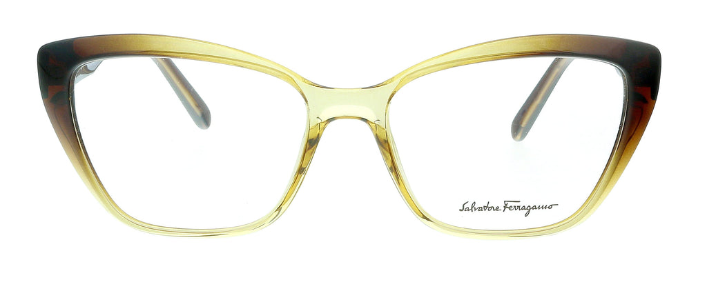 Salvatore Ferragamo SF2854 250 Brown Gradient/Clear Brown Modified Rectangle Eyeglasses
