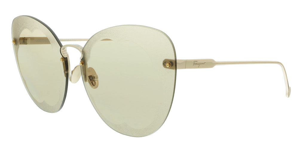 Salvatore Ferragamo  Shiny Gold/Birch Butterfly Sunglasses