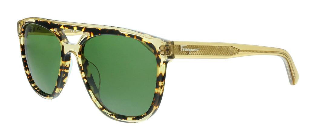 Salvatore Ferragamo  Havana/Honey Rectangle Sunglasses