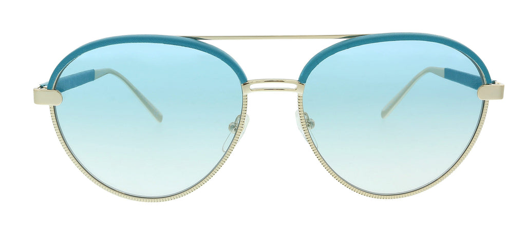 Salvatore Ferragamo SF229SL 741 Gold/Turquoise Leather Aviator Sunglasses