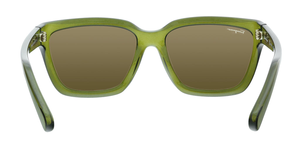 Salvatore Ferragamo SF1018S 316 Crystal Green Modified Rectangle Sunglasses