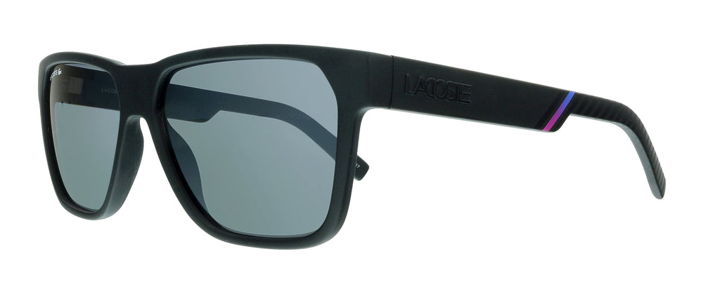 Lacoste  Matte Black Modified Rectangle Sunglasses