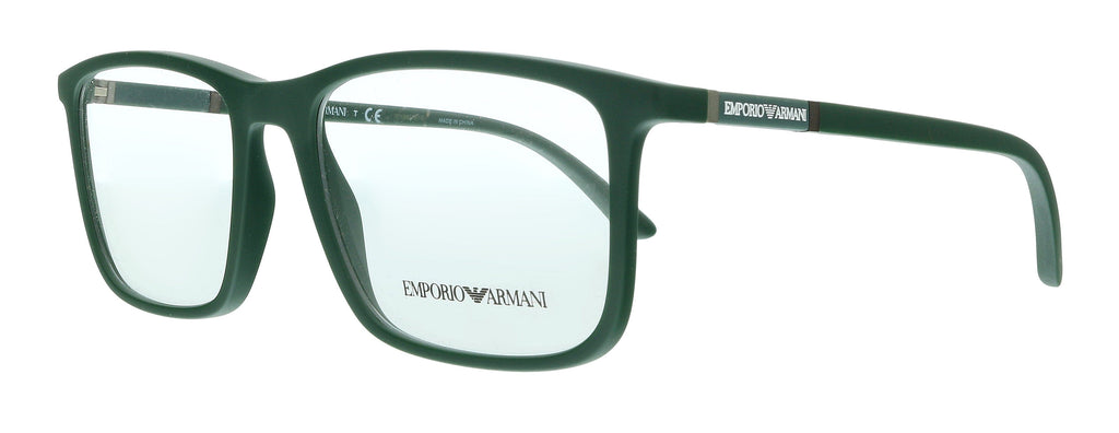 Emporio Armani  Matte Green Rectangle Eyeglasses