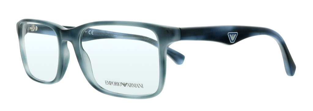 Emporio Armani  Striped Blue Rectangle Eyeglasses