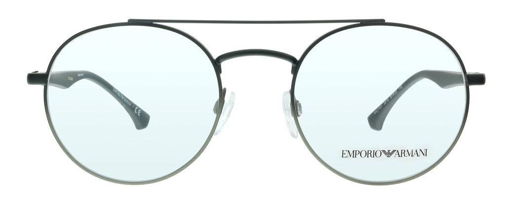 Emporio Armani 0EA1107 3316 Matte Black & Gunmetal Round Eyeglasses