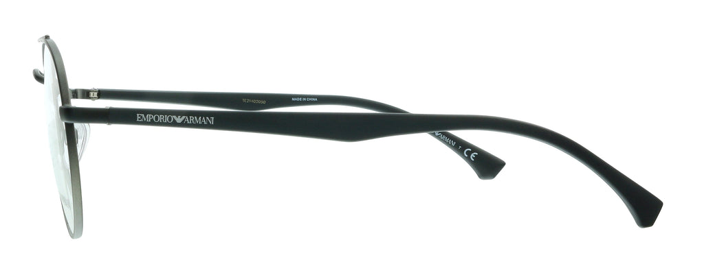 Emporio Armani 0EA1107 3316 Matte Black & Gunmetal Round Eyeglasses