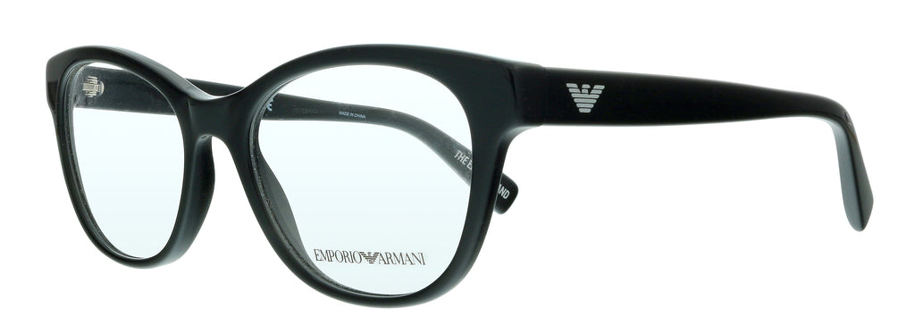 Emporio Armani  Shiny Black Cat Eye Eyeglasses